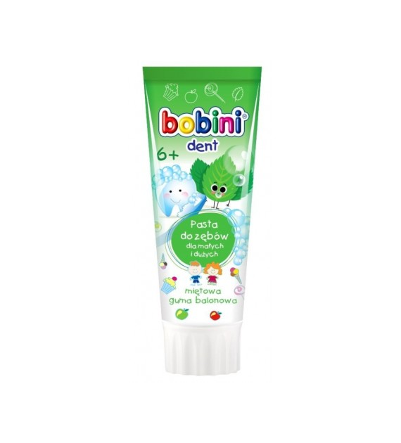 BOBINI, Pasta do zębów dla dzieci powyżej 6 lat, SŁODKA MIĘTA, 75 ml