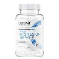 Ostrovit Triple magnesium + B6 P-5-P / 90 caps.UWAGA !!! DATA WAŻNOŚCI DO : 30 LISTOPAD 2025