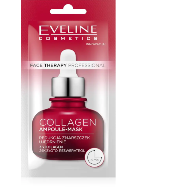 FACE THERAPY PROFESSIONAL AMPUŁKA-MASKA DO TWARZY 8ML COLLAGEN RED.ZM,UJĘDRNIENIE