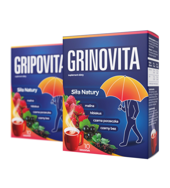 GRINOVITA /ZDROVIT/ 10 SASZETEK  MALINA, HIBISKUS...