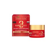 BIELENDA SUPER TRIO RETINOL + VIT C + KOLAGEN Silnie ujędrniający krem przeciwzmarszczkowy 50+, dzień/ noc, 50 ml