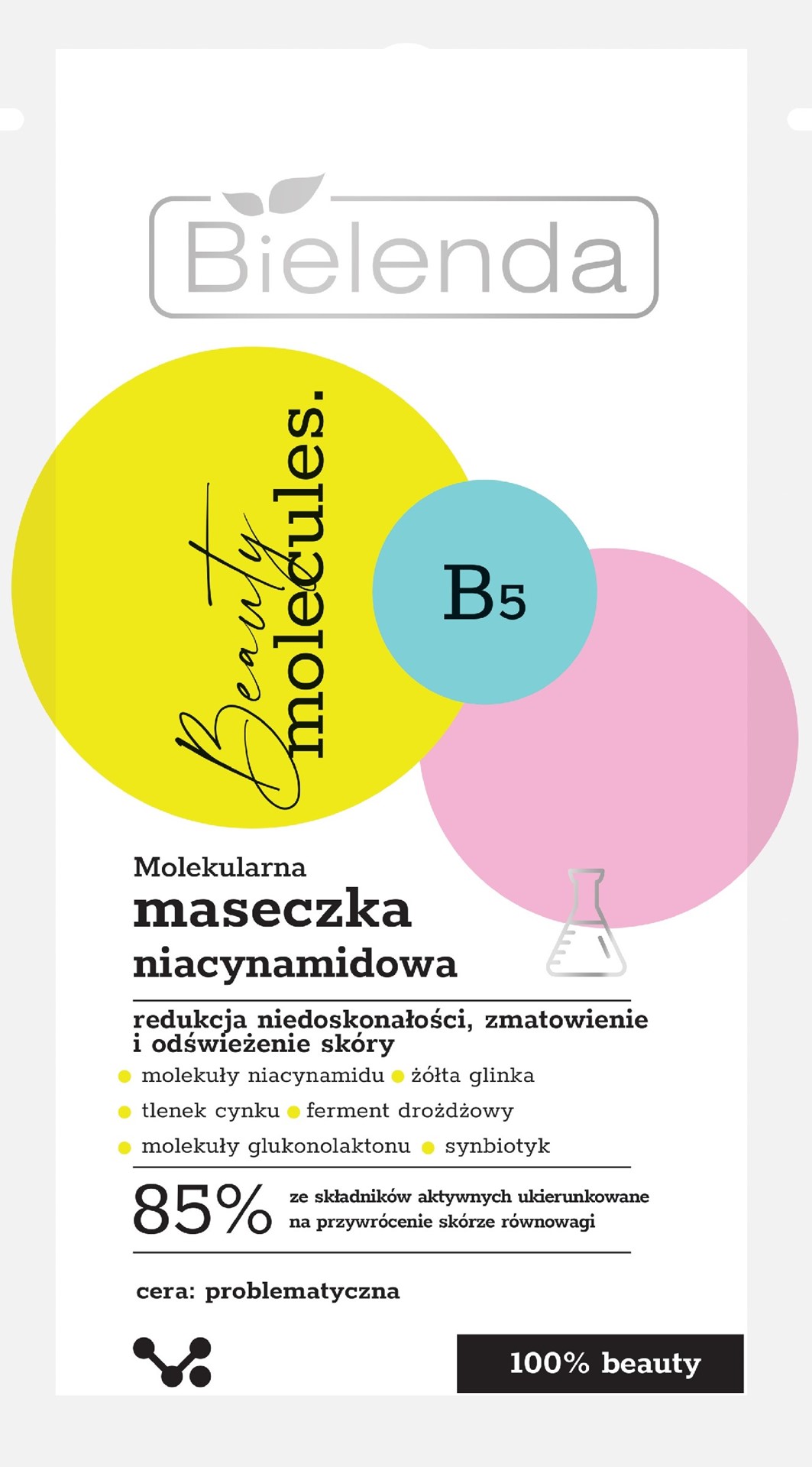 BIELENDA - BEAUTY MOLECULES Molekularna niacynamidowa maseczka, 8 g