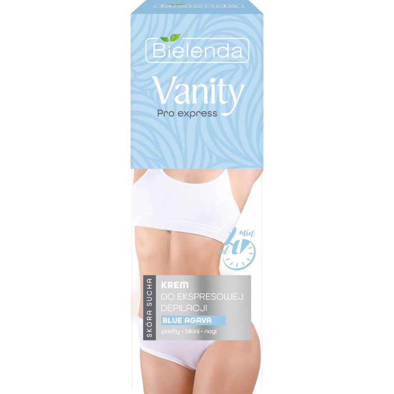 BIELENDA - VANITY Pro Express Krem do ekspresowej depilacji SKÓRA SUCHA, BIKINI, PACHY, NOGI, BLUE AGAVA, 75 ml