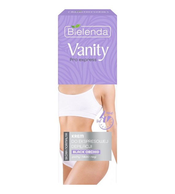 BIELENDA - VANITY Pro Express Krem do ekspresowej depilacji SKÓRA NORMALNA, BIKINI, PACHY, NOGI, BLACK ORCHID, 75 ml