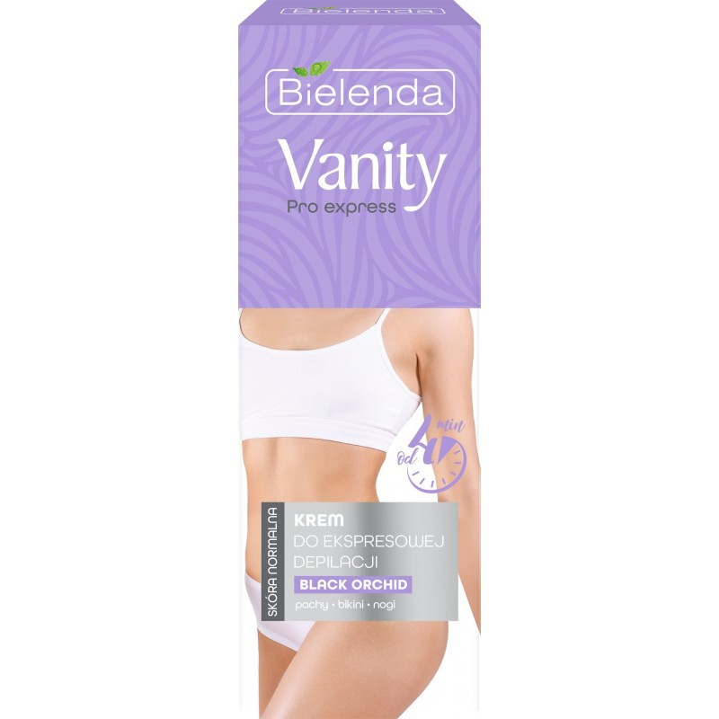 BIELENDA - VANITY Pro Express Krem do ekspresowej depilacji SKÓRA NORMALNA, BIKINI, PACHY, NOGI, BLACK ORCHID, 75 ml
