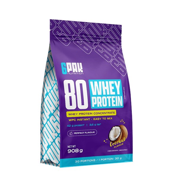 6PAK 80 WHEY PROTEIN  908g COCONUT