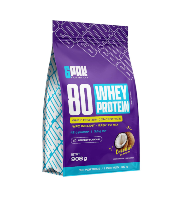 6PAK 80 WHEY PROTEIN  908g COCONUT