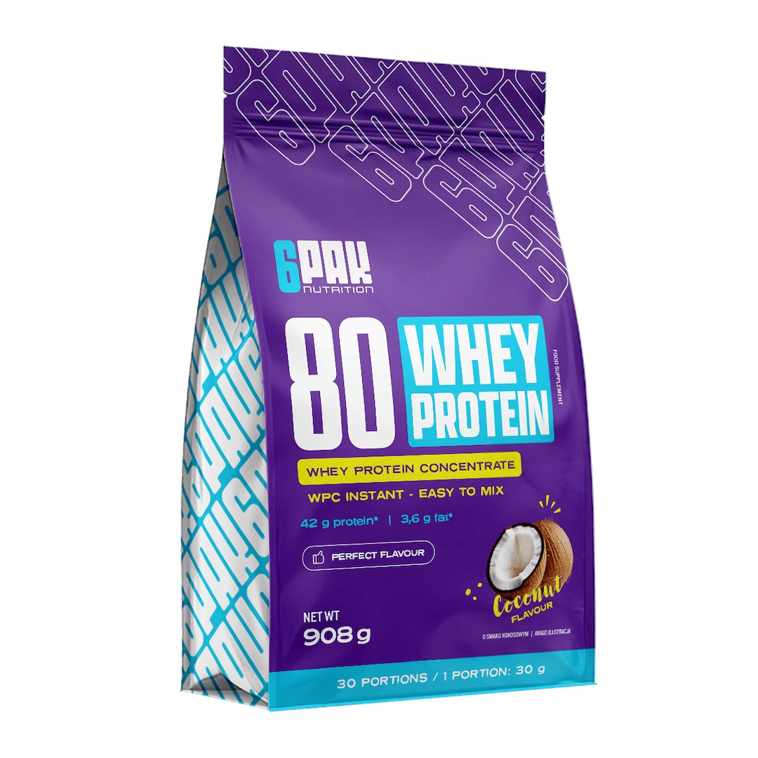 6PAK 80 WHEY PROTEIN  908g COCONUT