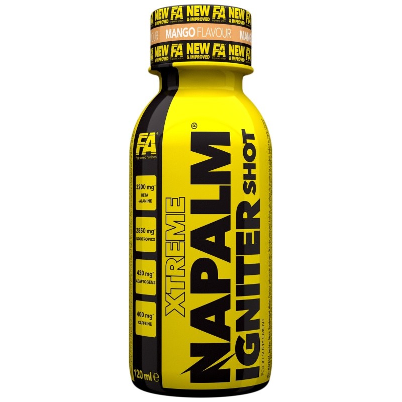 Shot Przedtreningowy Wieloskładnikowy XTREME Napalm Igniter shot MANGO / 120 ml /minimalne zamówienie 1 op. zbiorcze/