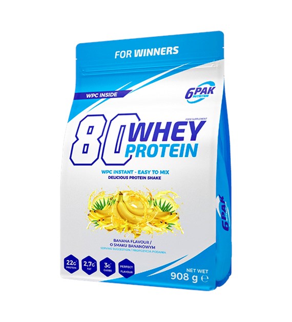 6PAK 80 WHEY PROTEIN  908g BANAN