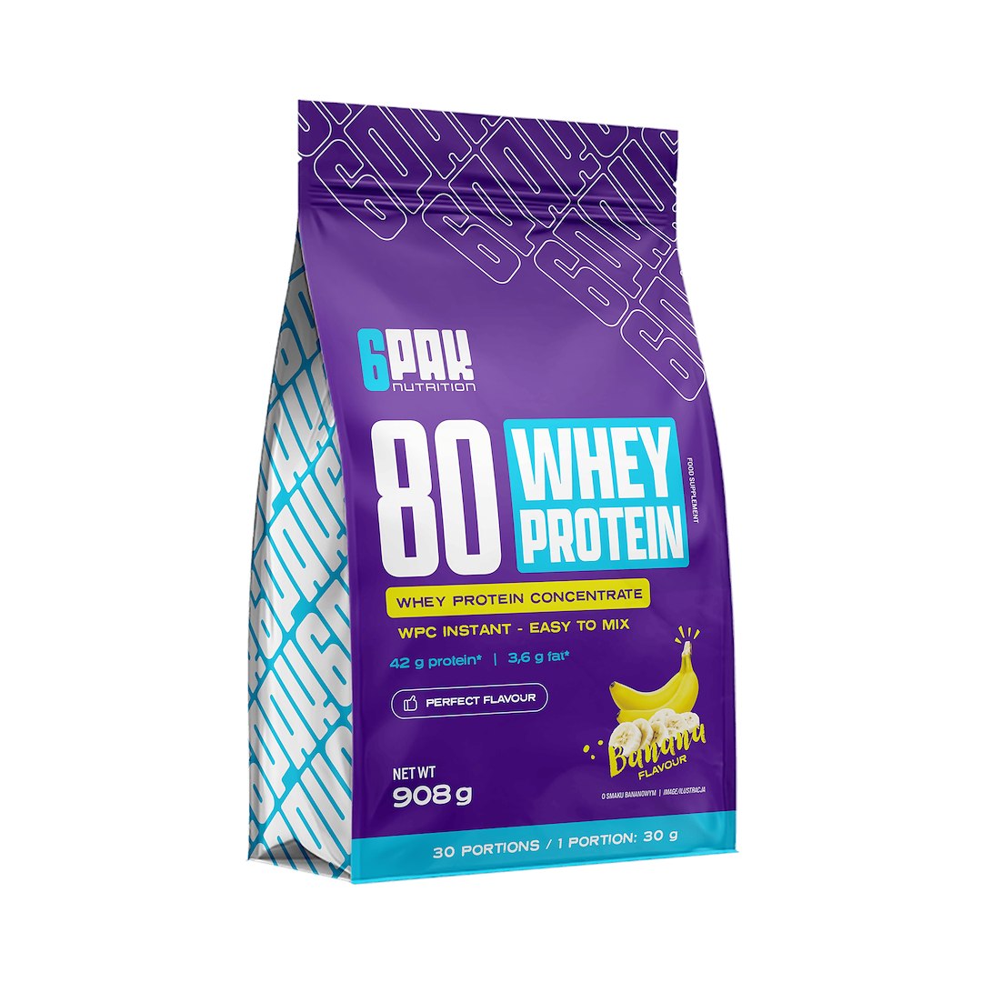 6PAK 80 WHEY PROTEIN  908g BANAN