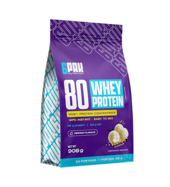 6PAK 80 WHEY PROTEIN  908g WANILIA