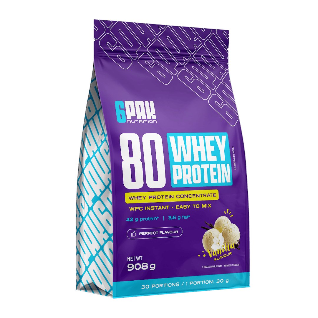 6PAK 80 WHEY PROTEIN  908g WANILIA