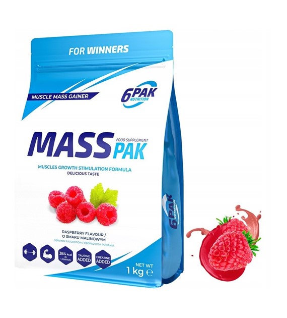 6PAK MASS PAK MALINOWY / 1 kg