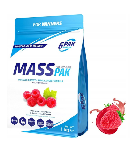 6PAK MASS PAK MALINOWY / 1 kg