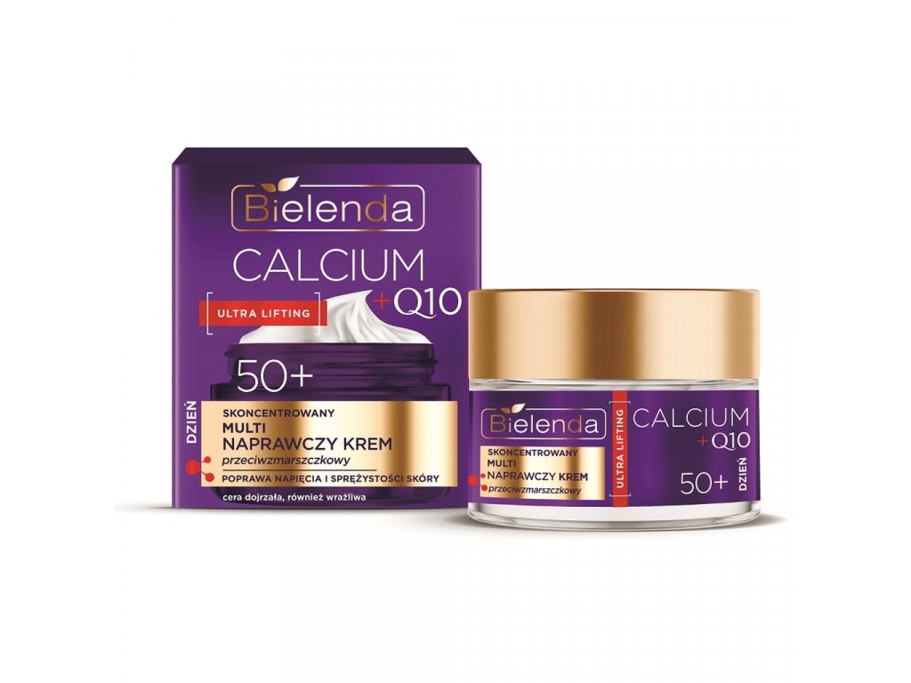 BIELENDA - CALCIUM + Q10 Skoncentrowany multi naprawczy krem przeciwzmarszczkowy na dzień 50+, 50 ml