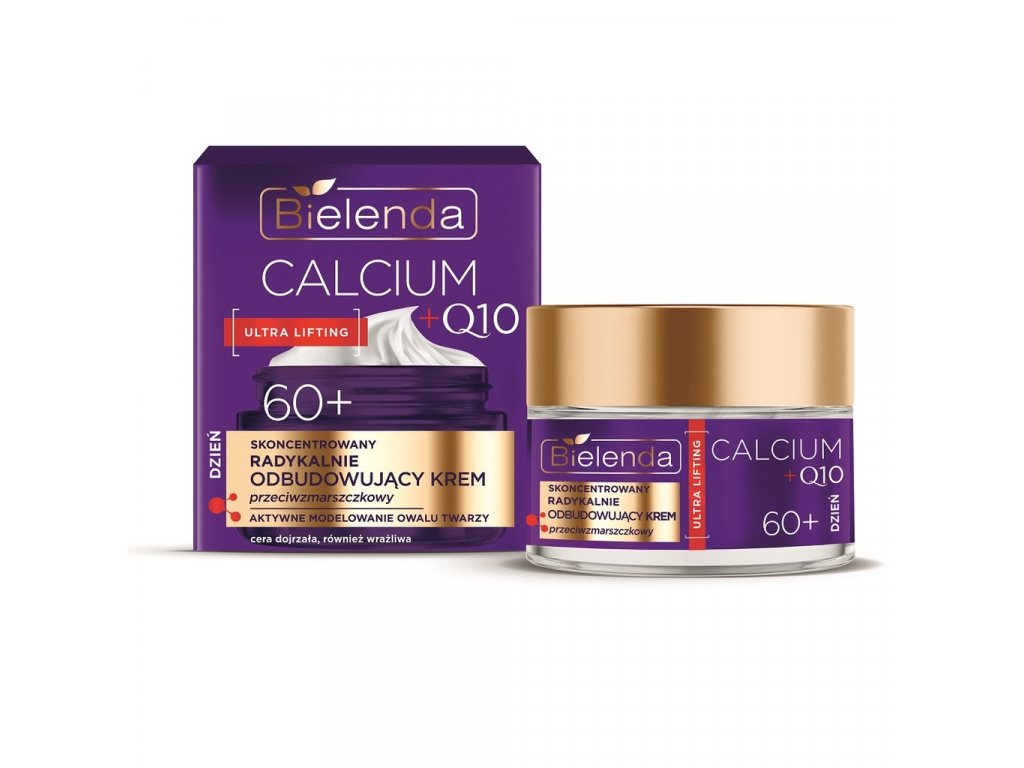 BIELENDA - CALCIUM + Q10 Skoncentrowany radykalnie odbudowujący krem przeciwzmarszczkowy na dzień 60+, 50 ml