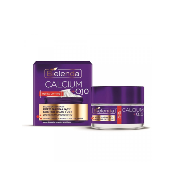 CALCIUM + Q10 Skoncentrowany krem napinający kontur oczu i ust, przeciwzmarszczkowy, 15 ml