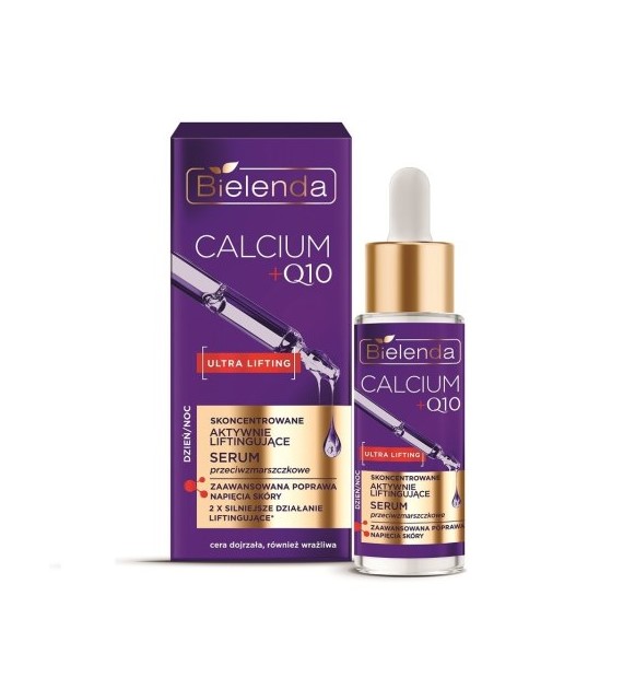 BIELENDA CALCIUM+Q10 SERUM DO TWARZY 30ML AKTYWNIE LIFTINGUJĄCE PRZECIWZMARSZCZKOWE