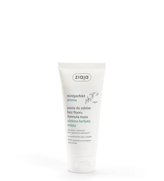 MINTPERFEKT AROMA PASTA DO ZĘBÓW BEZ FLUORU FORMUŁA MUSU ZIELONA HERBATA MIĘTA 100 ml