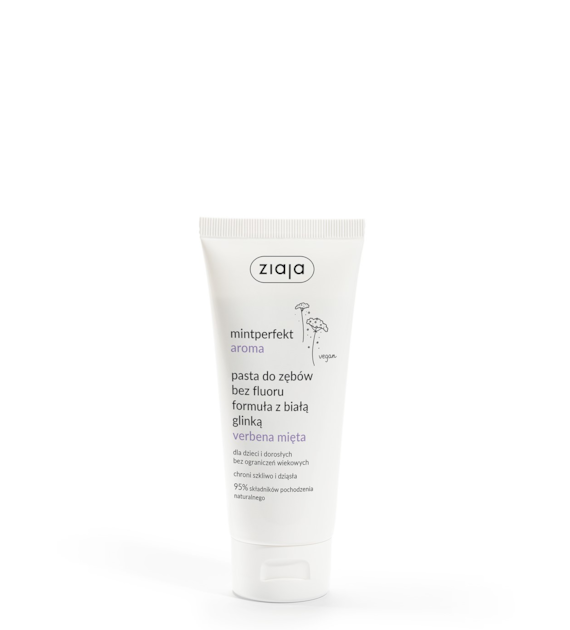 MINTPERFEKT AROMA PASTA DO ZĘBÓW BEZ FLUORU FORMUŁA Z BIAŁĄ GLINKĄ VERBENA MIĘTA 100 ml