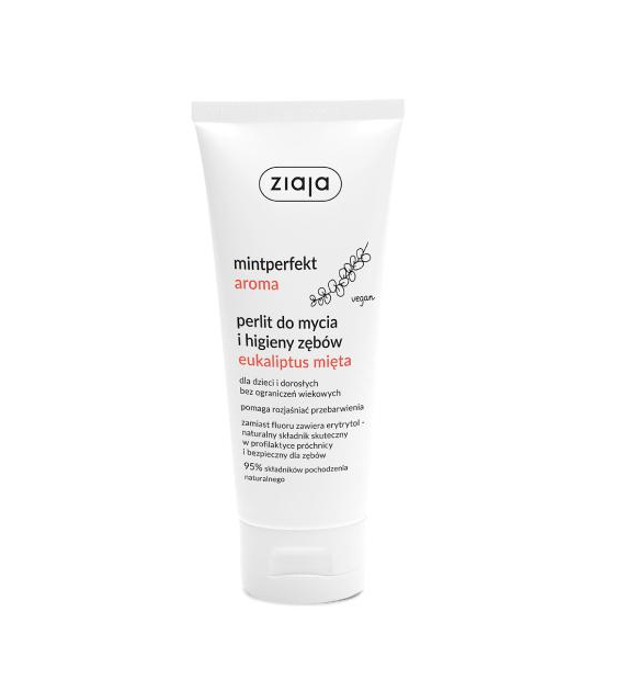 MINTPERFEKT AROMA PASTA DO ZĘBÓW BEZ FLUORU FORMUŁA Z PERLITEM EUKALIPTUS MIĘTA 100 ml
