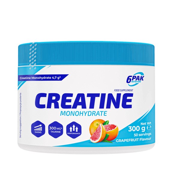 6PAK CREATINE MONOHYDRATE 300g JAR GRAPEFRUIT