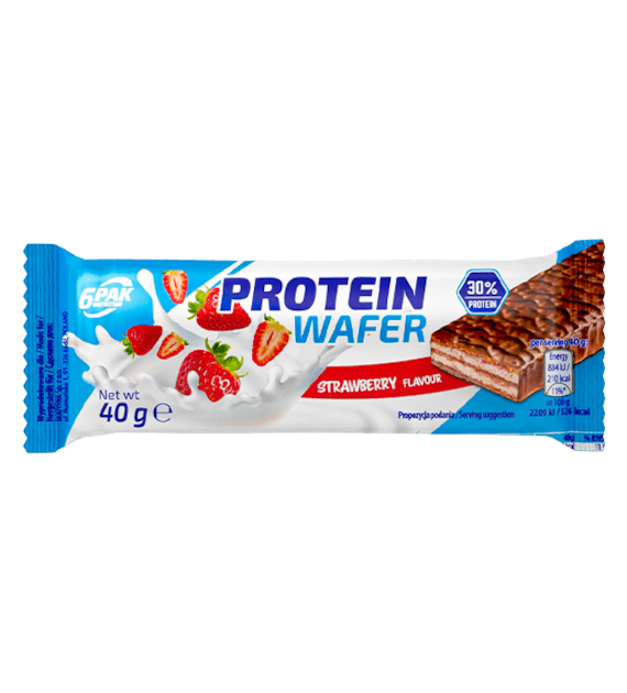 6PAK PROTEIN WAFER 40g STRAWBERRY - PROMOCJA