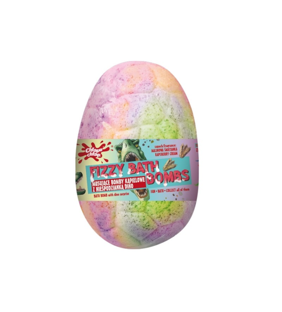 CHLAPU CHLAP Musująca Bomba kąpielowa Jajo Dinozaura z niespodzianką - bąbelkowa oranżada 140g