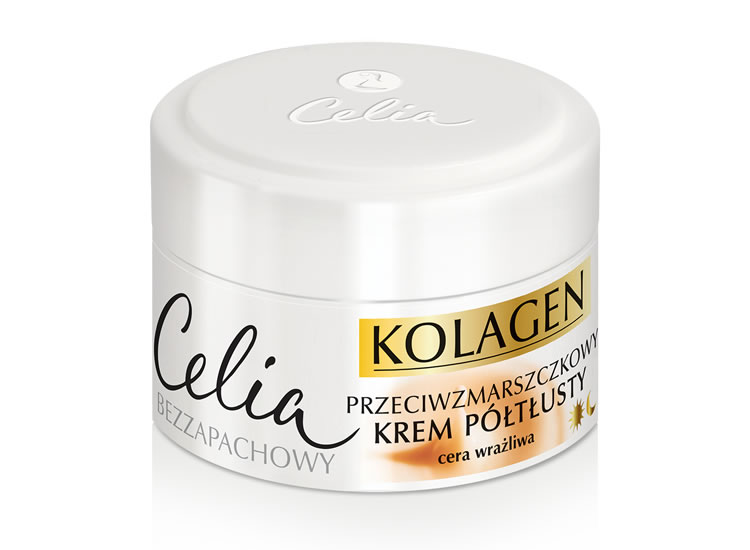 CELIA KOLAGEN KREM DO TWARZY 50ML KOZIE MLEKO PRZECIWZMARSZCZKOWY PÓŁTŁUSTY WRAŻLIWA