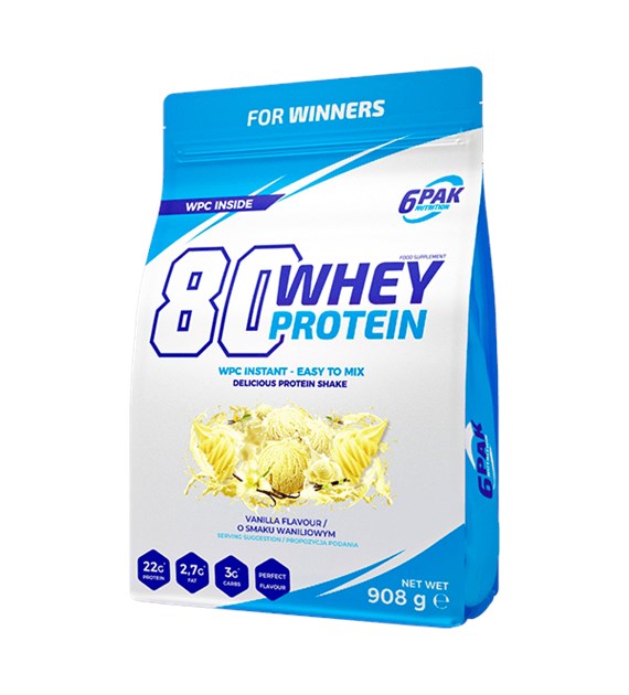 6PAK 80 WHEY PROTEIN  908g CHOCOLATE CARAMEL