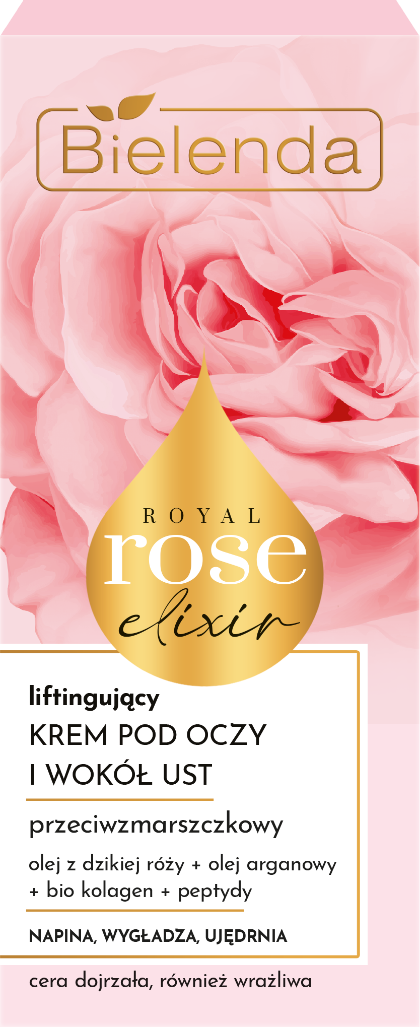 BIELENDA - ROYAL ROSE ELIXIR Przeciwzmarszczkowy krem liftingujący pod oczy i wokół ust, 15 ml