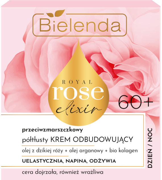ROYAL ROSE ELIXIR Przeciwzmarszczkowy półtłusty krem odbudowujący 60+, dzień/ noc, 50 ml