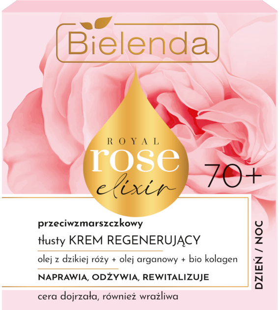 ROYAL ROSE ELIXIR Przeciwzmarszczkowy tłusty krem regenerujący 70+, dzień/ noc, 50 ml