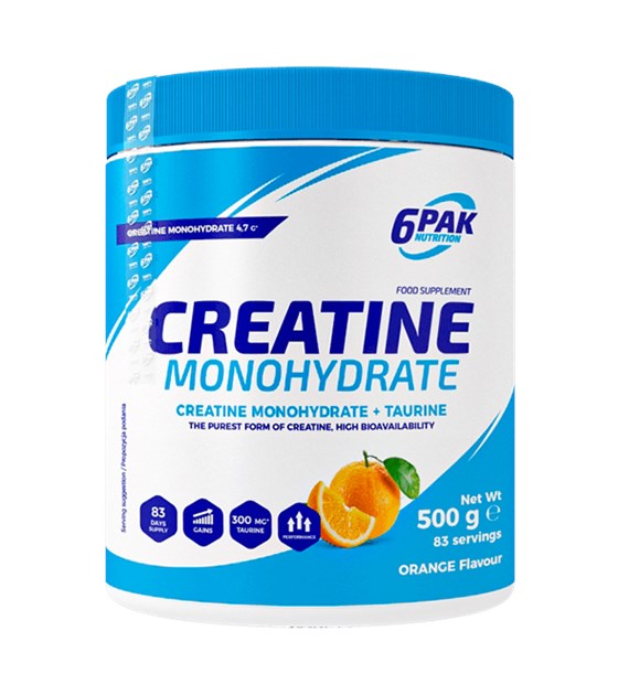 6PAK CREATINE MONOHYDRATE ORANGE 500g