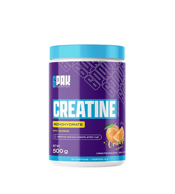 6PAK CREATINE MONOHYDRATE ORANGE 500g