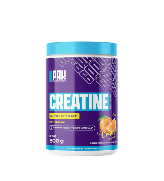 6PAK CREATINE MONOHYDRATE ORANGE 500g