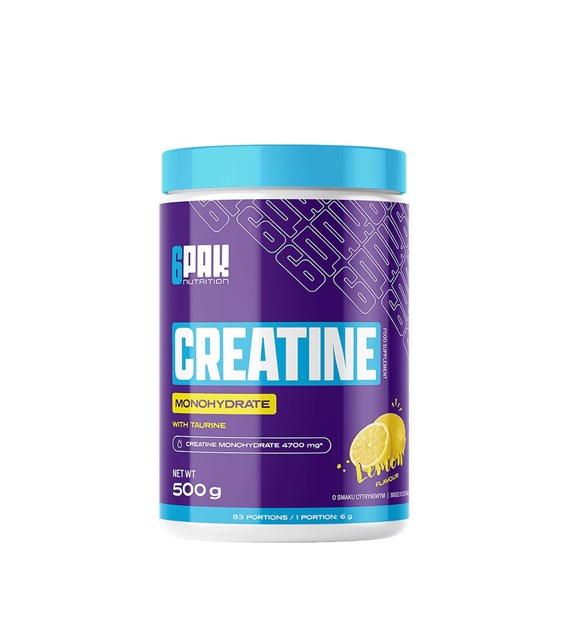 6PAK CREATINE MONOHYDRATE LEMON 500g