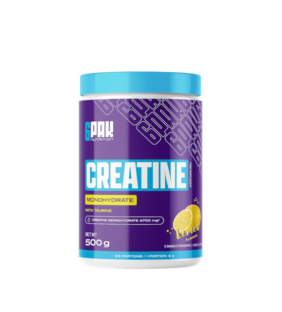 6PAK CREATINE MONOHYDRATE LEMON 500g