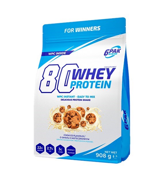 6PAK 80 WHEY PROTEIN  COOKIES  908g