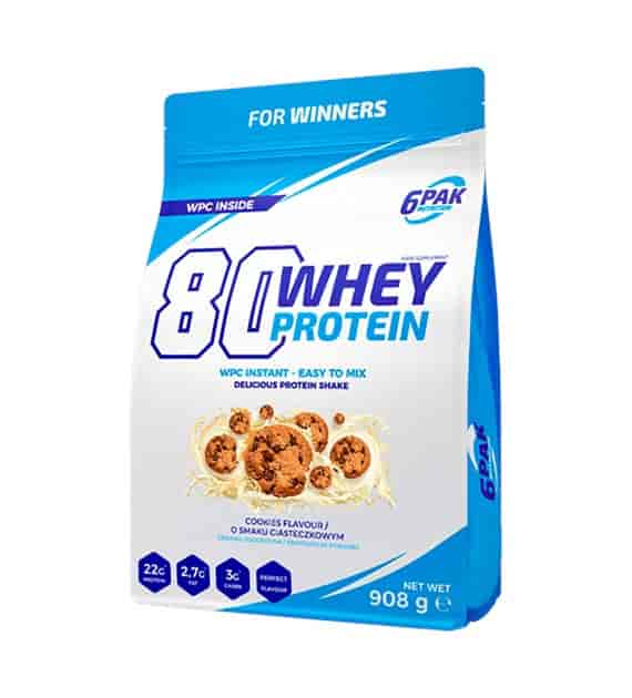 6PAK 80 WHEY PROTEIN  COOKIES  908g