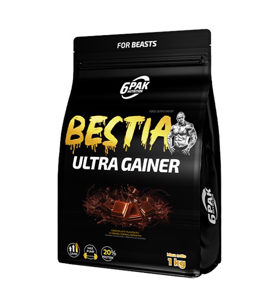 6PAK BESTIA ULTRA GAINER  STRAWBERRY1000g