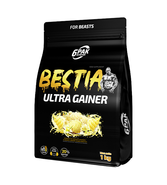 6PAK BESTIA ULTRA GAINER VANILIA ICE CREAM 1000g