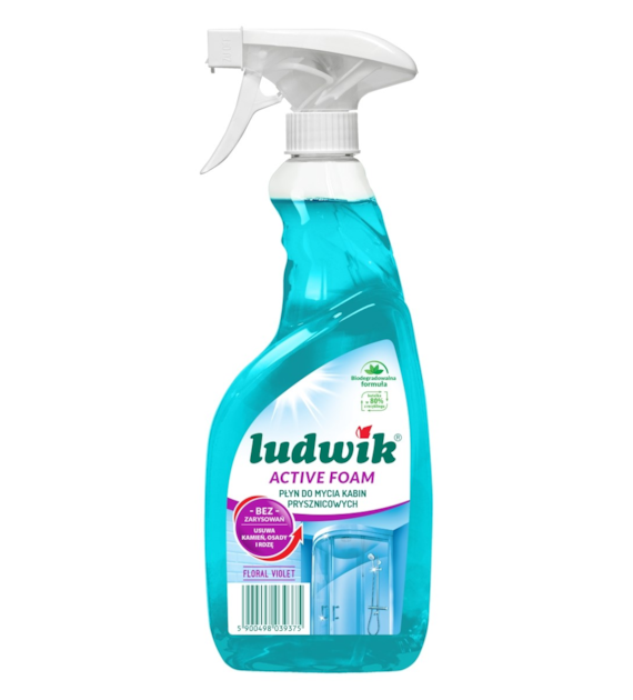 LUDWIK Płyn do mycia kabin prysznicowych SPRAY AKTYWNA PIANA / 600ml