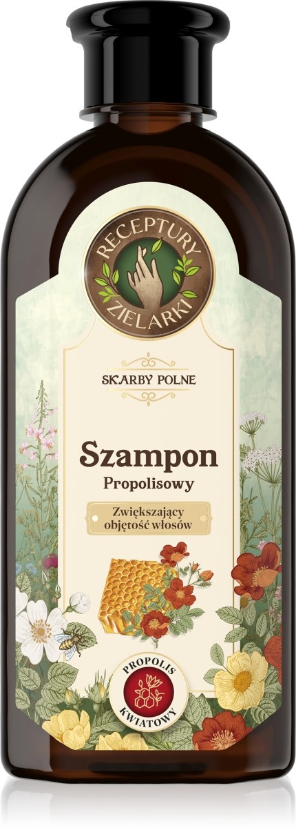 RECEPTURY ZIELARKI  SZAMPON DO WŁOSÓW 350ML PROPOLISOWY PROPOLIS KWIATOWY ZWIĘKSZAJĄCY OBJĘTOŚĆ