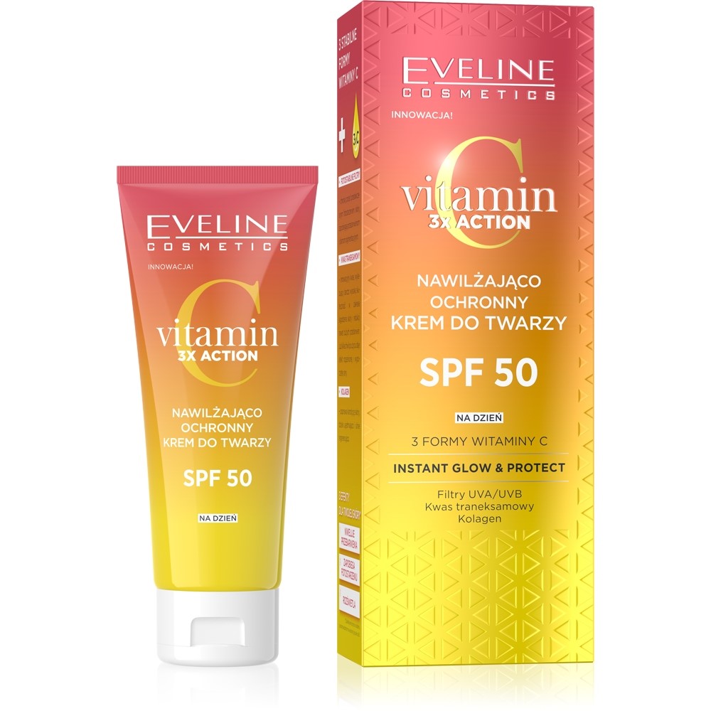 EVELINE VITAMIN C nawilżająco ochronny krem do twarzy spf 50