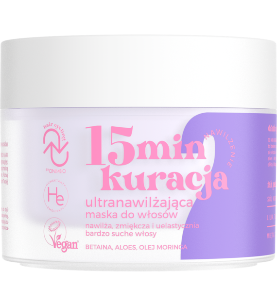 OnlyBio Hair Cycling NAWILŻENIE 15 min kuracja ultranawilżająca maska do włosów 280ml   -  PROMOCJA