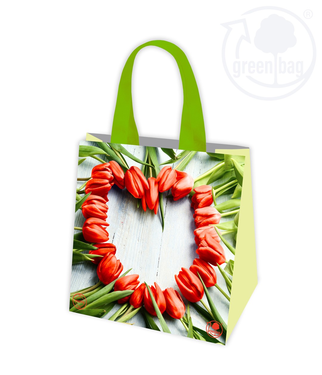 GAM Torba ekologiczna TULIPANY W SERDUSZKU rozmiar 34x34x22 /minimum 25 sztuk/