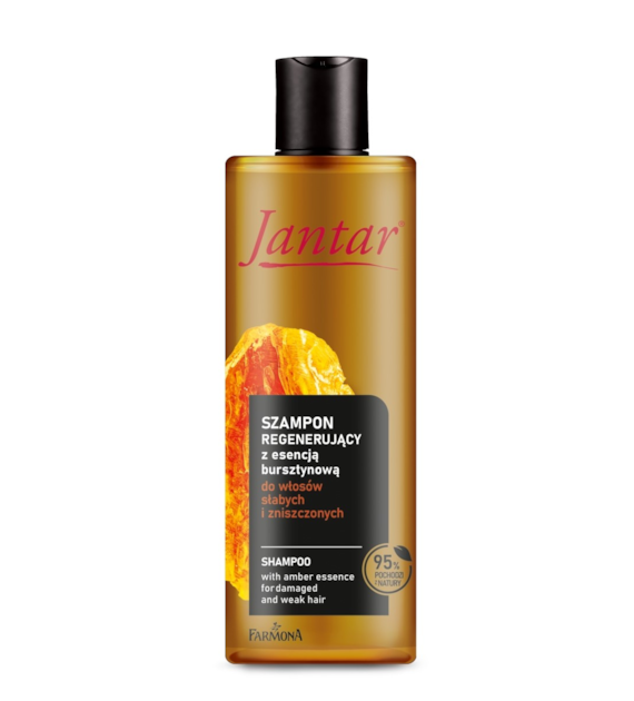 Jantar Szampon regenerujący z esencją bursztynową do włosów zniszczonych, 300 ml