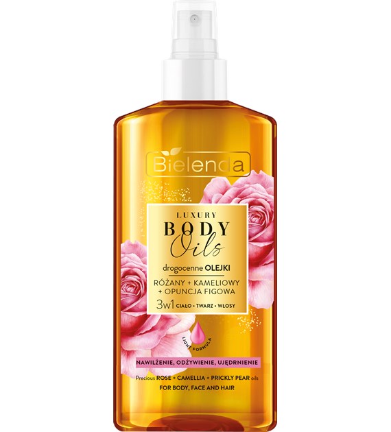 BIELENDA - LUXURY BODY OILS Drogocenne olejki: RÓŻANY + KAMELIOWY + OPUNCJA FIGOWA, 150ml